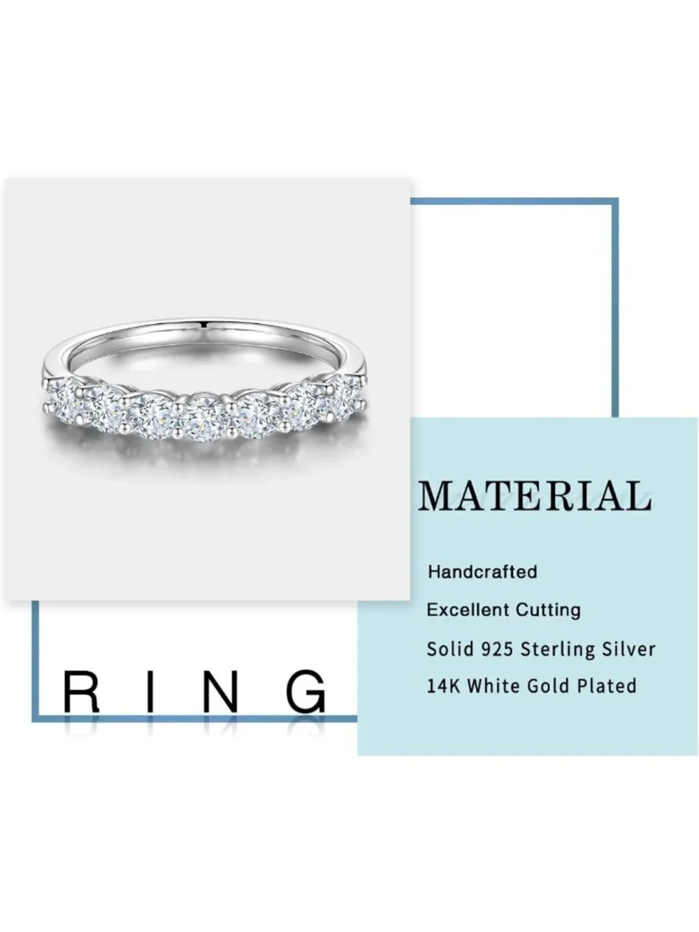 Stunning 7 Stone Moissanite Ring for Women | Lab-Created Gemstone Jewelry